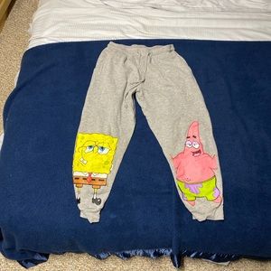 SpongeBob and Patrick sweatpants. Decent shape. Grey size Medium